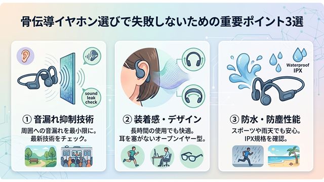 骨伝導イヤフォンの選び方
